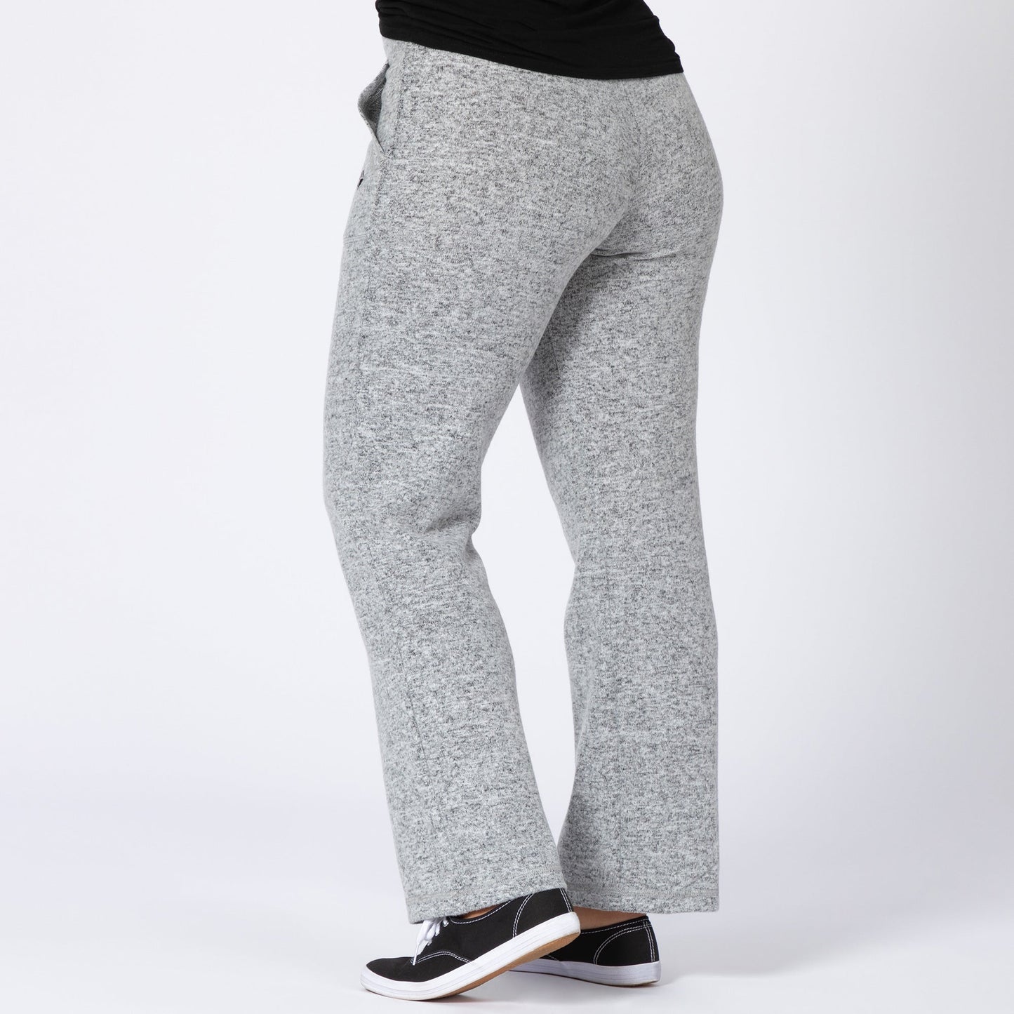Heather Gray Paw Print Drawstring Knit Pants