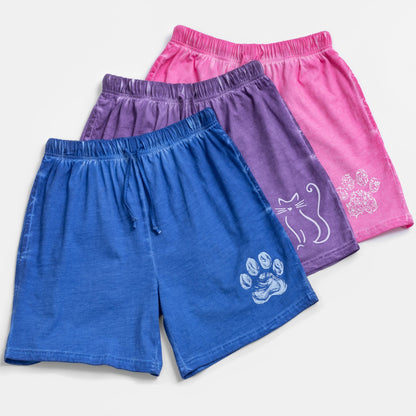 Pet Love Vintage Acid Wash Ladies Shorts