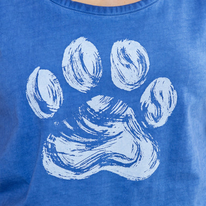 Brushed Paw Vintage Acid Wash Tank Top