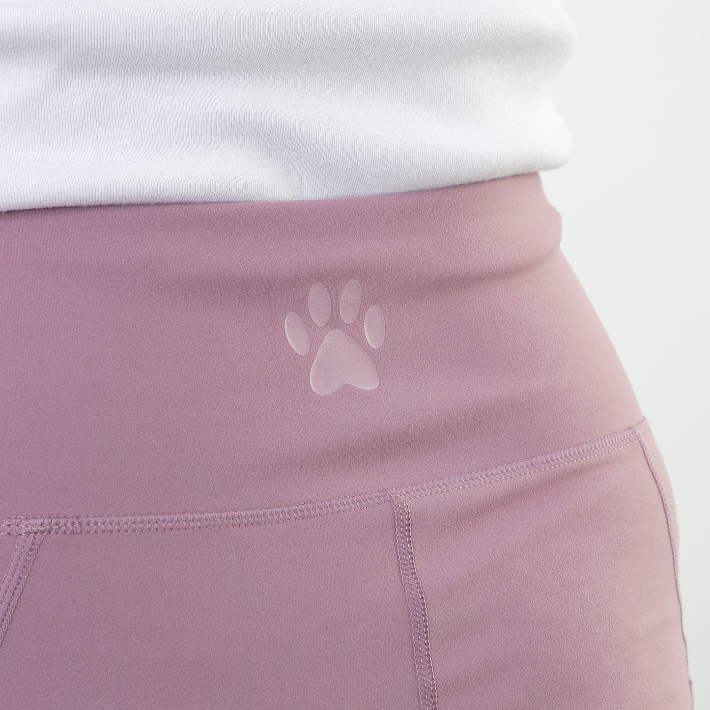 Paw Print Crossover Waist Yoga Pants with Pockets