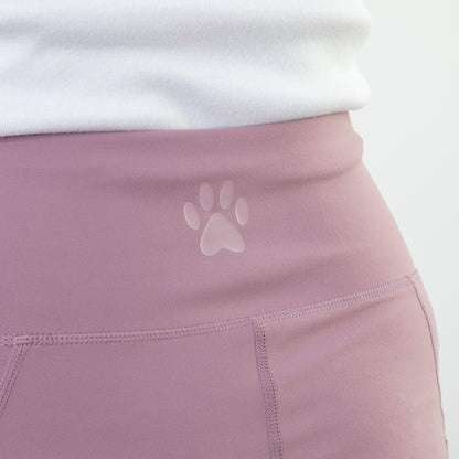 Paw Print Crossover Waist Yoga Pants with Pockets