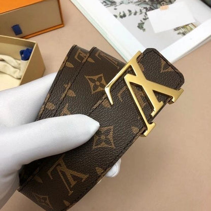 MONOGRAM STYLE LEATHER BELT AMAZING