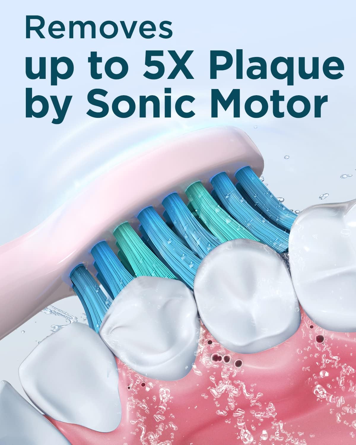 Sonic Electric Toothbrush for Adults - Rechargeable Electric Toothbrushes with 8 Brush Heads, & Travel Case,Teeth Whitening , Power Electric Toothbrush with Holder, Once Charge for 120 Days - H8 Pink