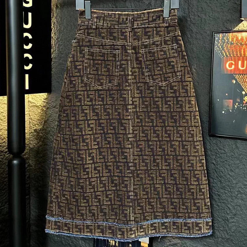New versatile suede half length skirt 1024092923