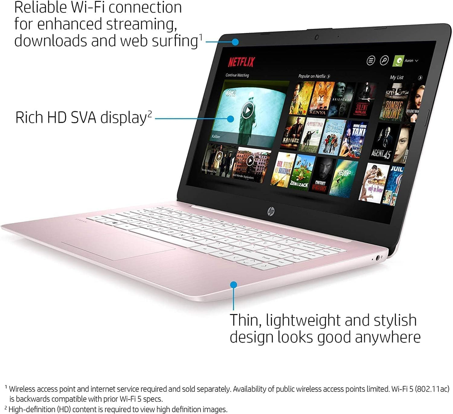 HP 2022 Stream 14" HD BrightView Laptop, Intel Celeron N4120, 16GB RAM, 64GB SSD, Intel HD Graphics, 720p Webcam, 1 Year Office 365, Gold, Win 11, 32GB Snowbell USB Card