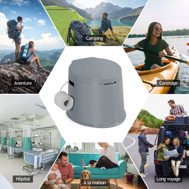 Portable Travel Toilet with Paper Holder for Camping Indoor Outdoor