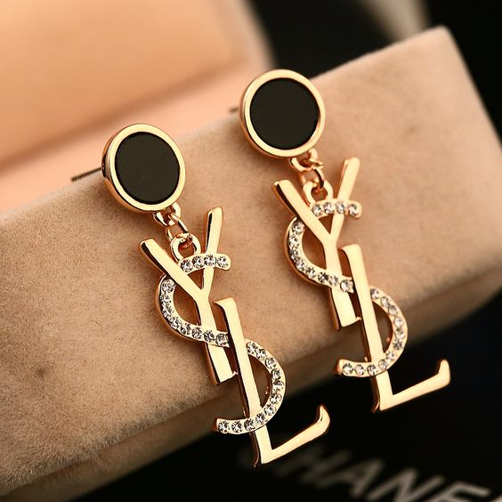 New diamond letter earrings