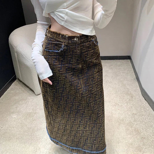 New versatile suede half length skirt 1024092923