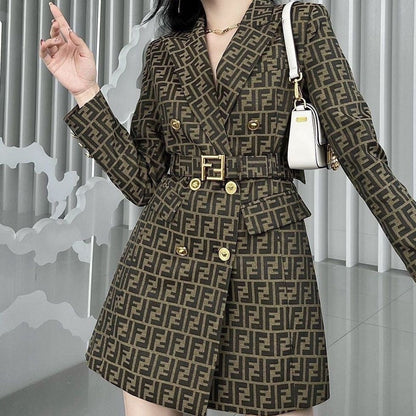 High waist dress mid length trench coat PD0425070108