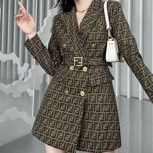 High waist dress mid length trench coat PD0425070108