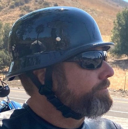 German Mayan style motorcycle helmet black | Biker Lid and get Free Sunglasses Deal (value 19.95)