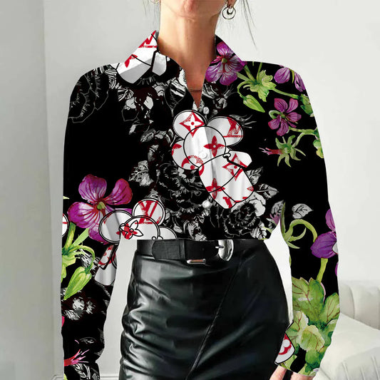 High quality fashion versatile printed long sleeve shirt 3D1025030612