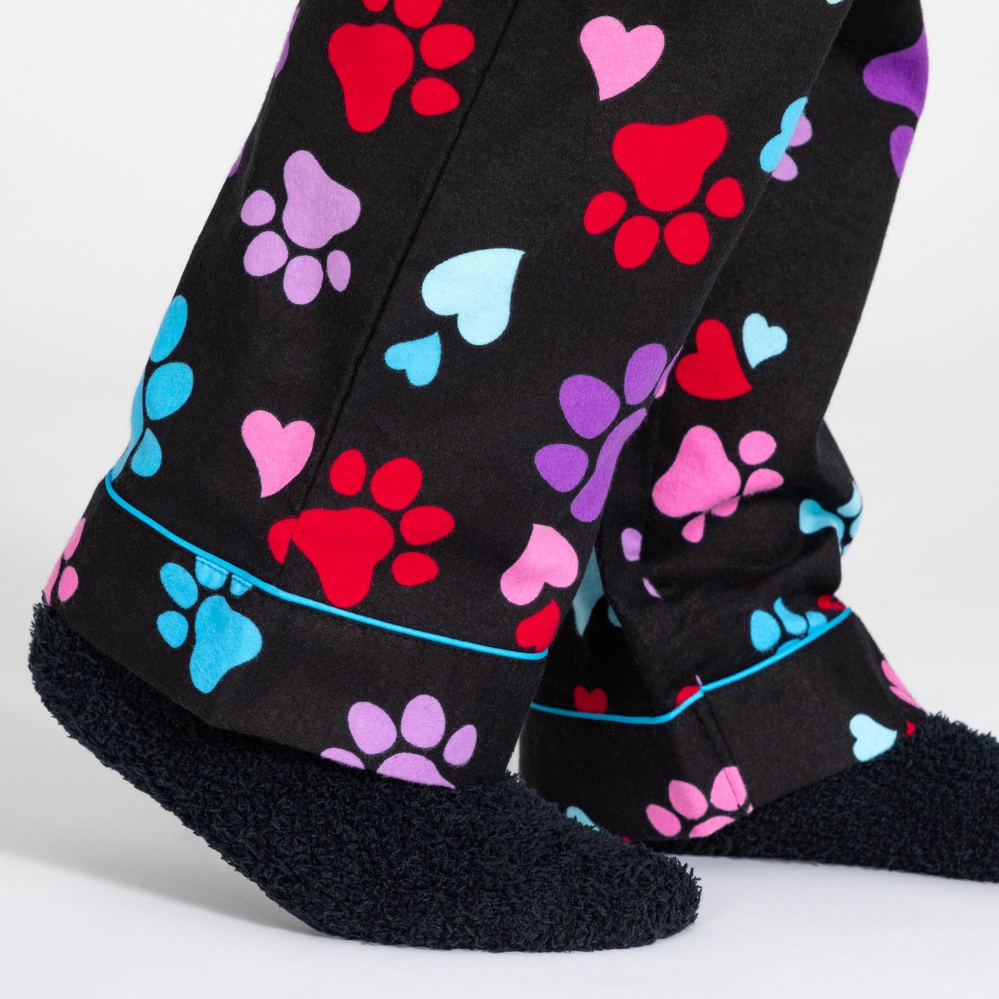 Paw Print Flannel Pajama Set No Pockets