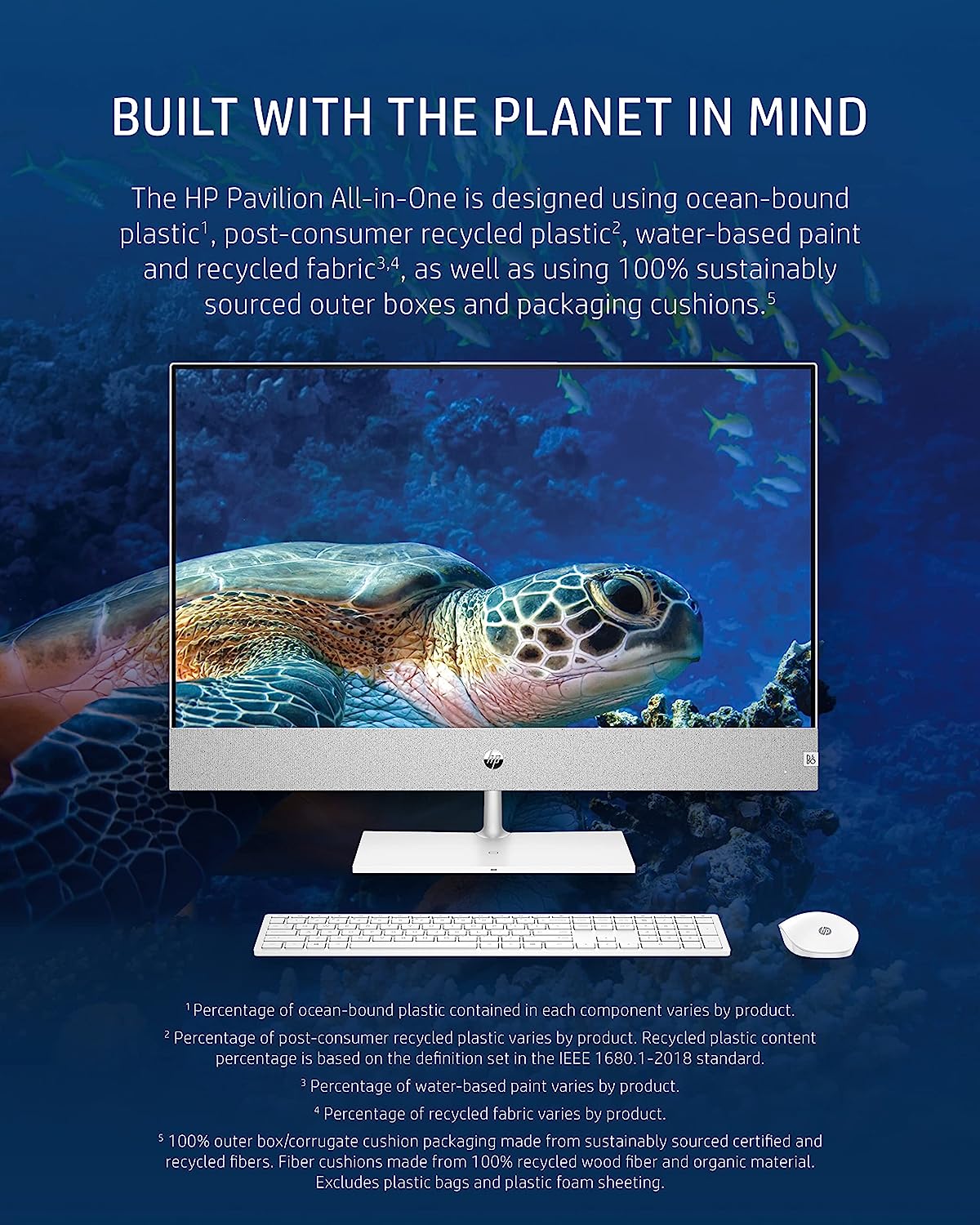 HP Pavilion 27” All-in-One Desktop, AMD Ryzen 7 5700U, 16 GB RAM, 256 GB SSD & 1 TB Hard Drive, Full HD Touchscreen, Windows 11 Home, 5 USB Ports, 5MP Pop-up Camera, Keyboard & Mouse (27-ca0070, 2021)