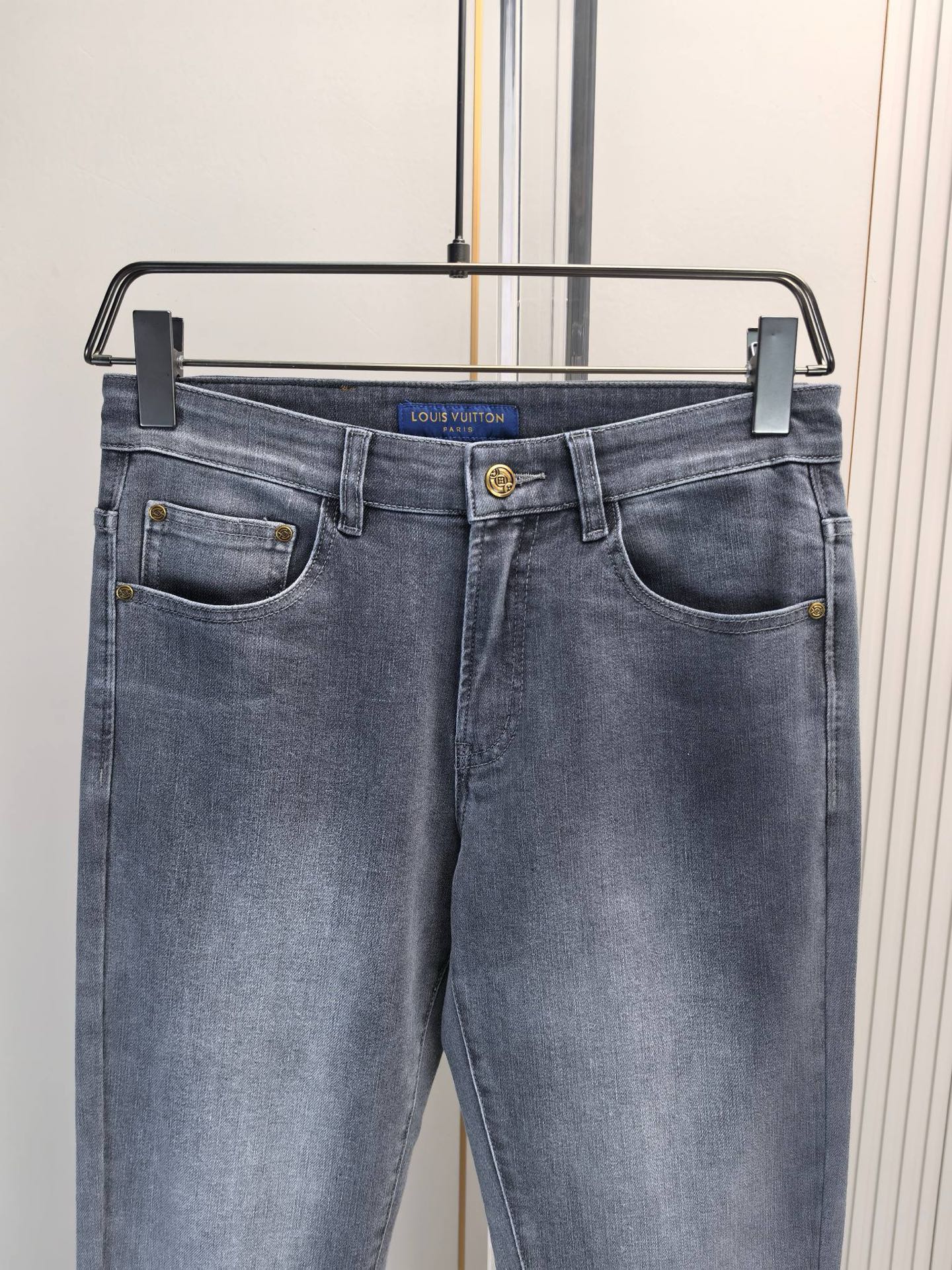 High luxury autumn and winter elastic slim fit denim pants XC0425091207