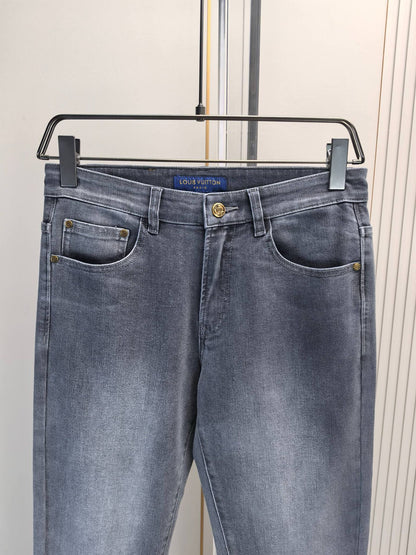 High luxury autumn and winter elastic slim fit denim pants XC0425091207