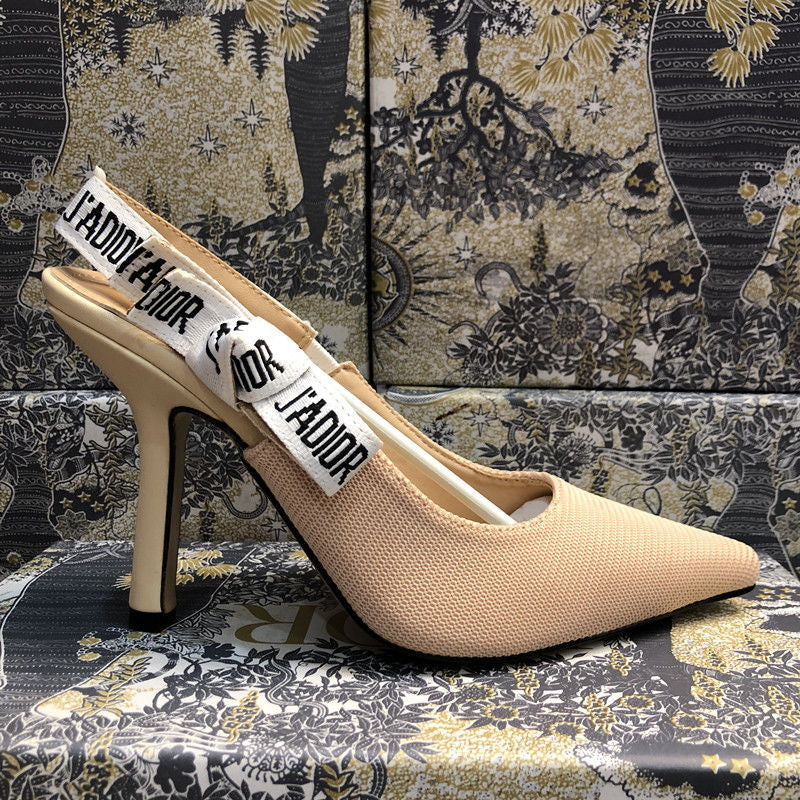 Harajuku Stripe D Letter Pointed Toe Pumps