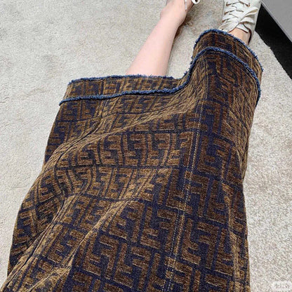 New versatile suede half length skirt 1024092923