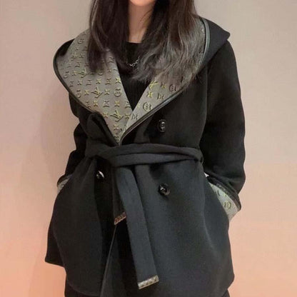 Autumn Classic Double-breasted Wrap-up Coat 0123112201