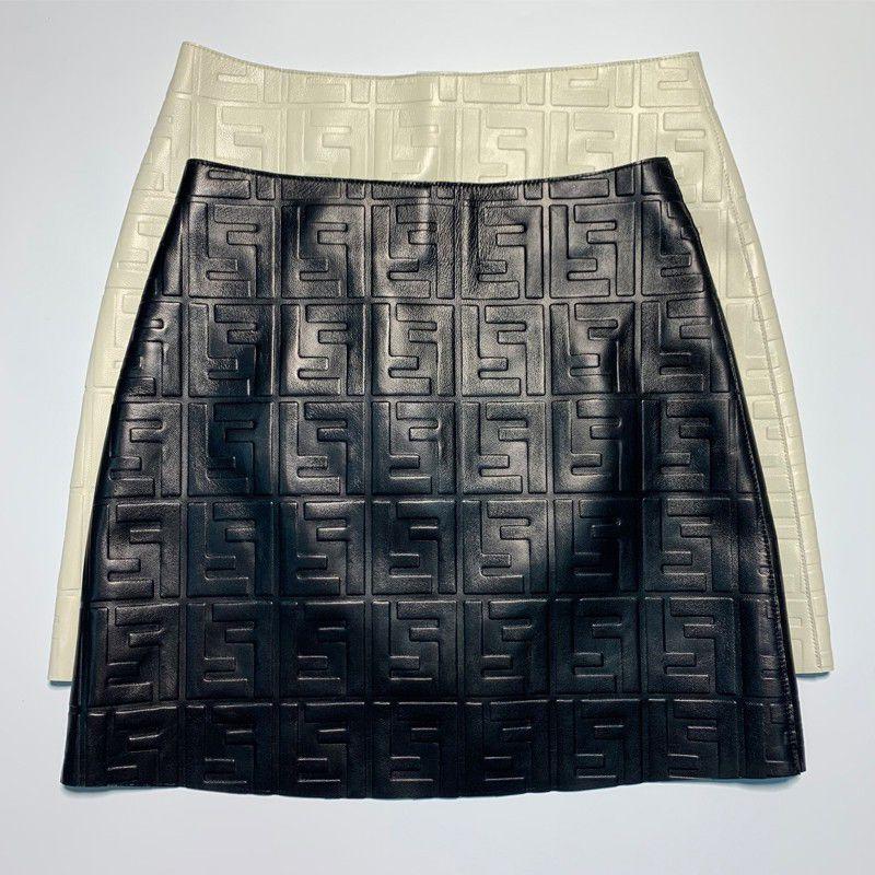 F Letter PU Leather Skirt 0823120703