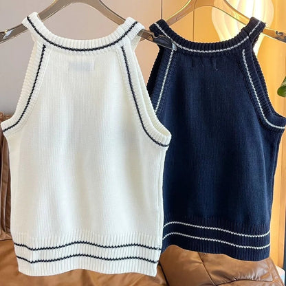 Fashion Letter Printed Knitted Camisole 0424031822