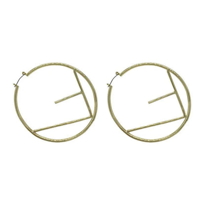 Personality Big Circle Letter Earrings 1024041833