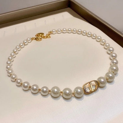 DIO letter star pearl necklace PD0425071817