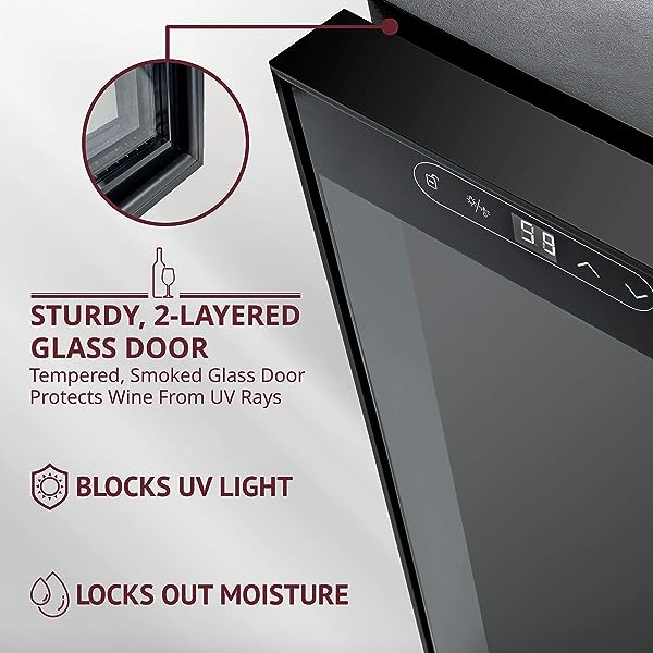 🔥Hot Sale Now🔥 18 Bottle Compressor Wine Refrigerator with Lock