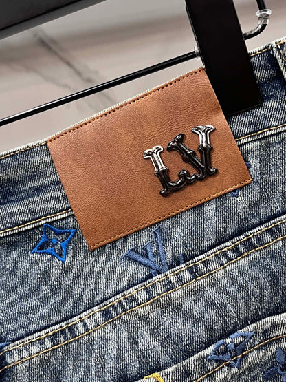 High luxury autumn and winter elastic slim fit denim pants XC0425091204