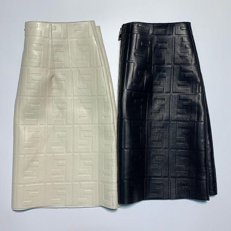 F Letter PU Leather Skirt 0823120703