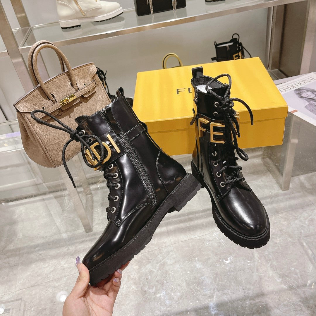 F Metal Accessories Women's Shiny Martin Boots XC0424100807