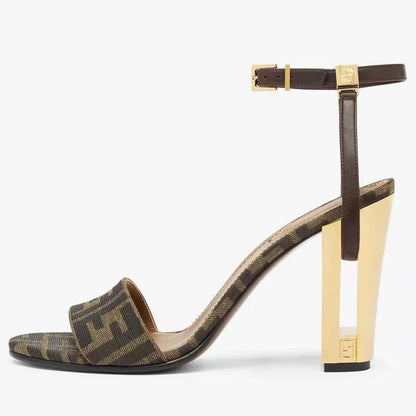 New Fashionable Thick Heel Fish Mouth Strip Sandals 1024022101