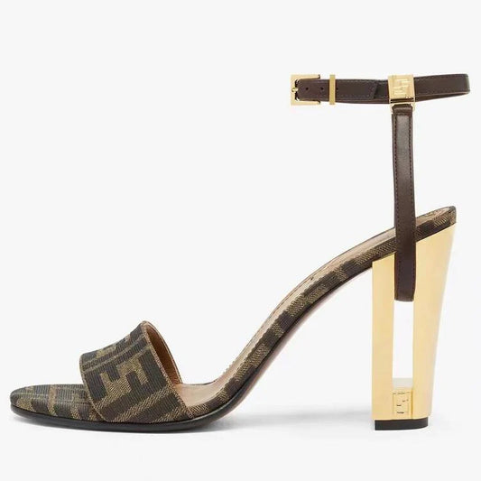 New Fashionable Thick Heel Fish Mouth Strip Sandals 1024022101