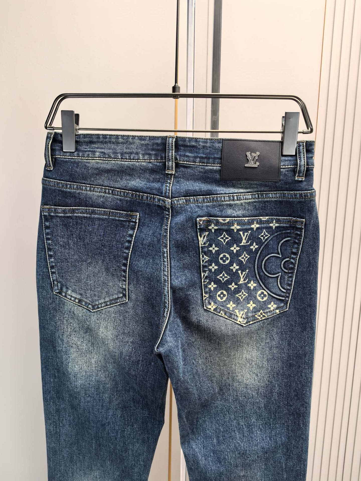 High luxury autumn and winter elastic slim fit denim pants XC0425091205