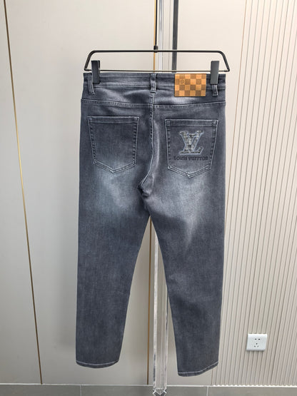 High luxury autumn and winter elastic slim fit denim pants XC0425091207