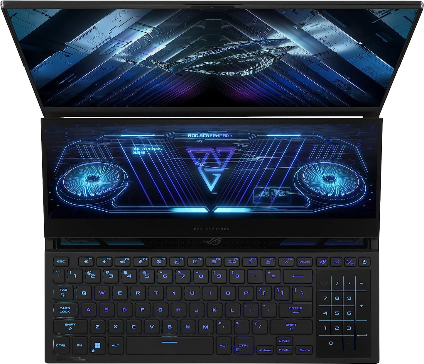 ASUS ROG Zephyrus Duo 16 (2022) Gaming Laptop, 16” Mini LED 240Hz/3ms, QHD 16:10 Display, 100% DCI-P3, NVIDIA GeForce RTX 4080, AMD Ryzen 9 7945HX, 32GB DDR5, 1TB SSD, Windows 11 Pro, GX650PZ-XS96