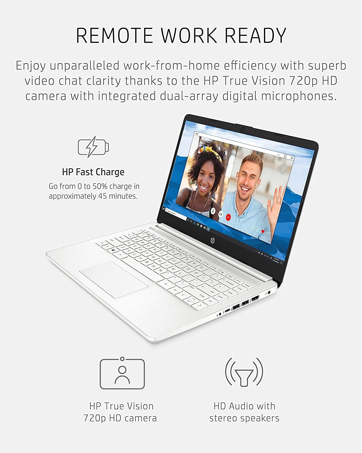 HP 2022 Stream 14" HD BrightView Laptop, Intel Celeron N4120, 16GB RAM, 64GB SSD, Intel HD Graphics, 720p Webcam, 1 Year Office 365, Gold, Win 11, 32GB Snowbell USB Card