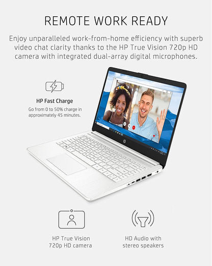 HP 2022 Stream 14" HD BrightView Laptop, Intel Celeron N4120, 16GB RAM, 64GB SSD, Intel HD Graphics, 720p Webcam, 1 Year Office 365, Gold, Win 11, 32GB Snowbell USB Card
