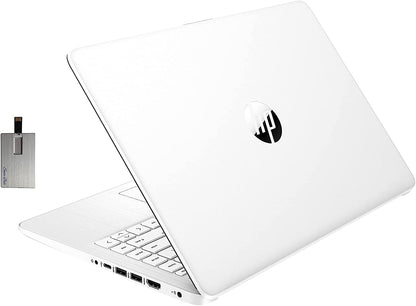 HP 2022 Stream 14" HD BrightView Laptop, Intel Celeron N4120, 16GB RAM, 64GB SSD, Intel HD Graphics, 720p Webcam, 1 Year Office 365, Gold, Win 11, 32GB Snowbell USB Card