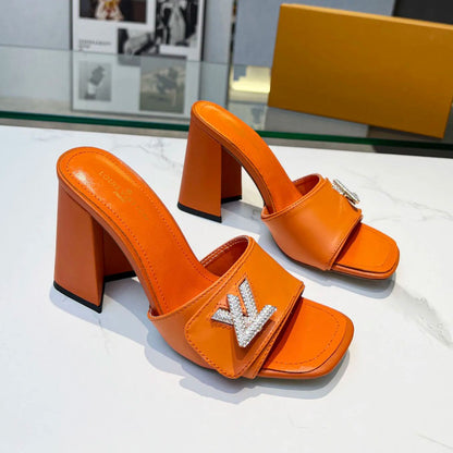 2023 spring and summer new heavy recommended all-match retro European high-heeled sandals slippers XC04062002