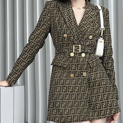 High waist dress mid length trench coat PD0425070108