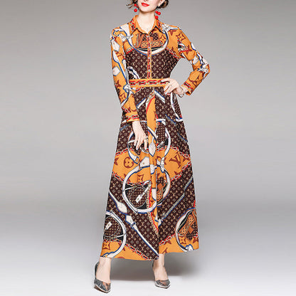 Fashion and versatile printed extended dress PF10062606