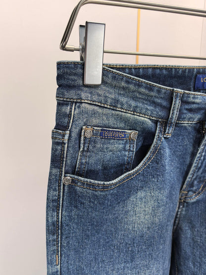 High luxury autumn and winter elastic slim fit denim pants XC0425091205
