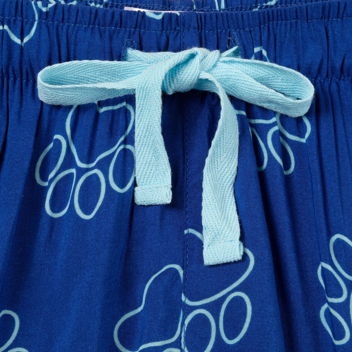 Outlined Paw Prints Pajama Shorts Set