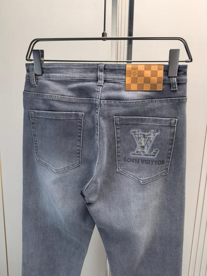 High luxury autumn and winter elastic slim fit denim pants XC0425091207