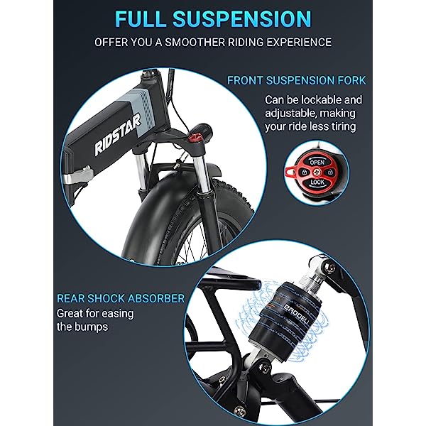 Btrwo™ 🔥 Folding Ebikes for Adults Full Suspension 1000W Motor 48V