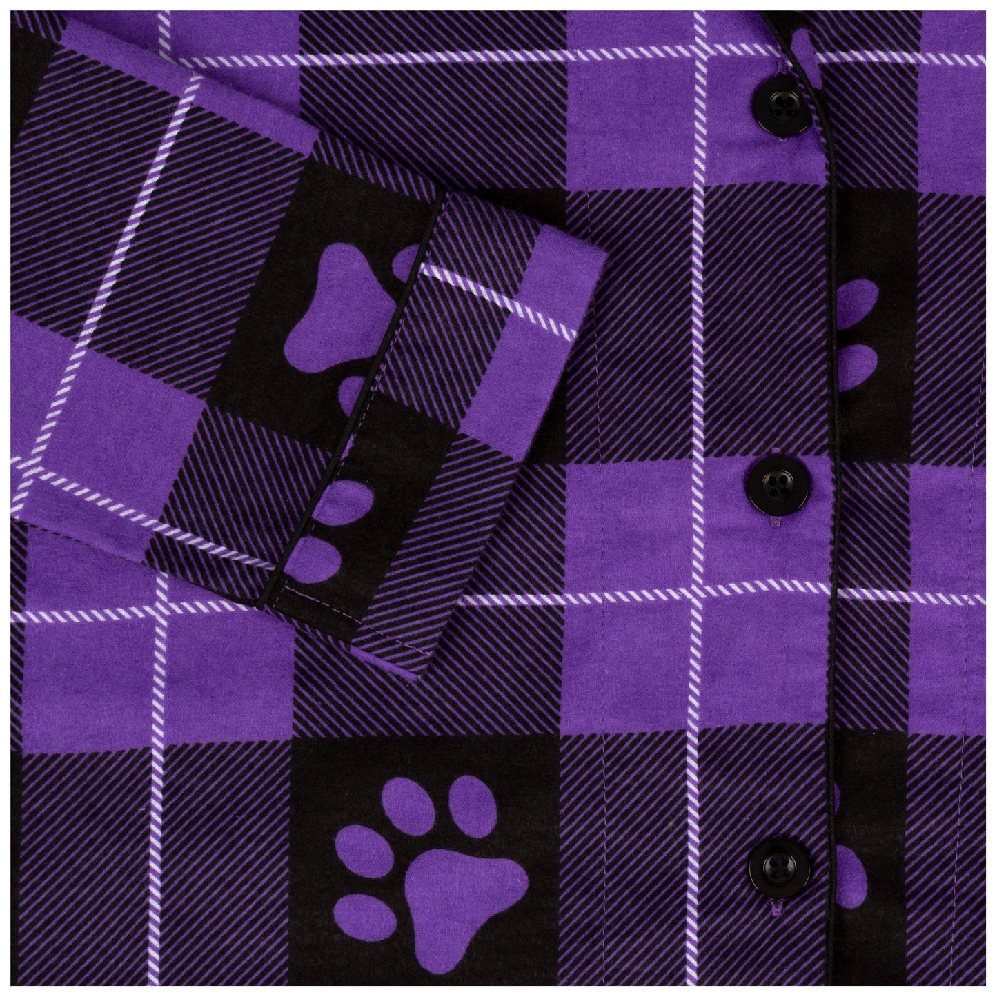 Paw Print Flannel Pajama Set No Pockets