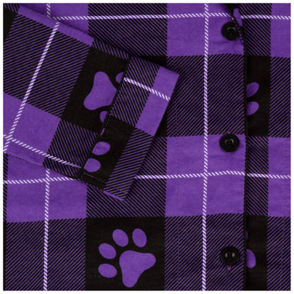 Flannel Paws Pajama Set with Pockets