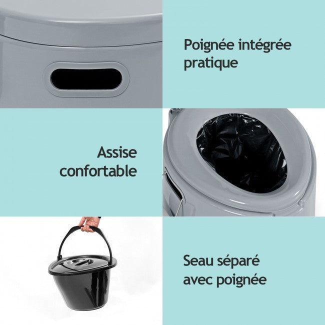 Portable Travel Toilet with Paper Holder for Camping Indoor Outdoor