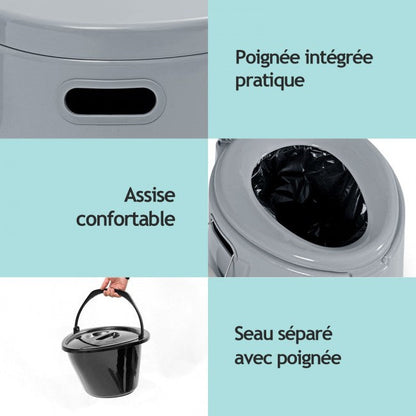Portable Travel Toilet with Paper Holder for Camping Indoor Outdoor